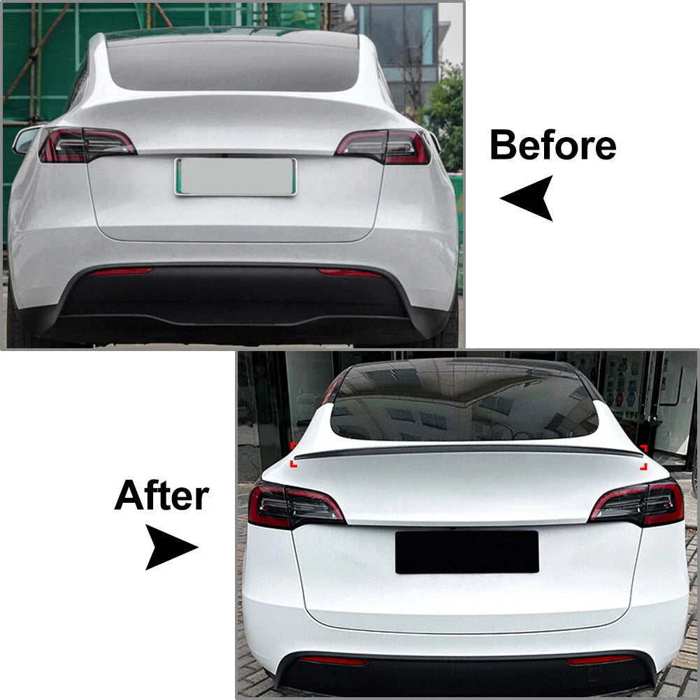 1pc Rear Trunk Spoiler Wing ABS Fit For Tesla Model Y 2020-2023 Glossy Black