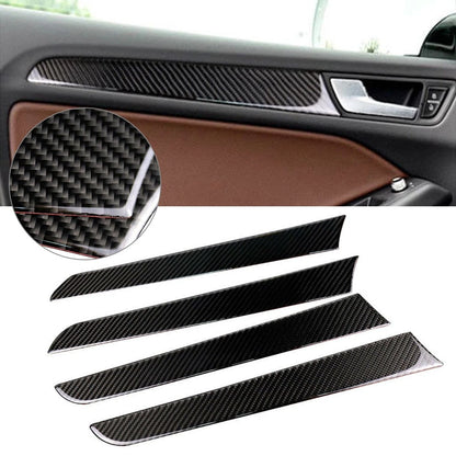 Interior Door Panel Cover Trim Sticker Carbon Fiber For Audi A4 B8 2009-16 4PCs
