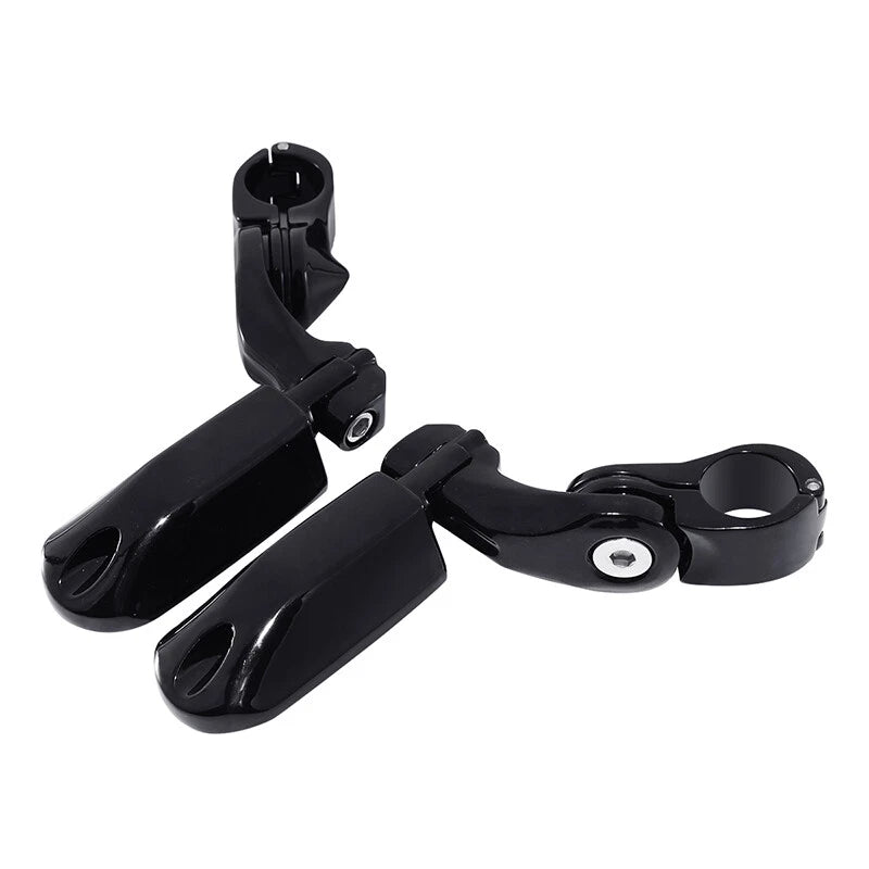 Black Highway Engine Guard Crash Bar FootPegs Fit For Harley Street Glide 09-25