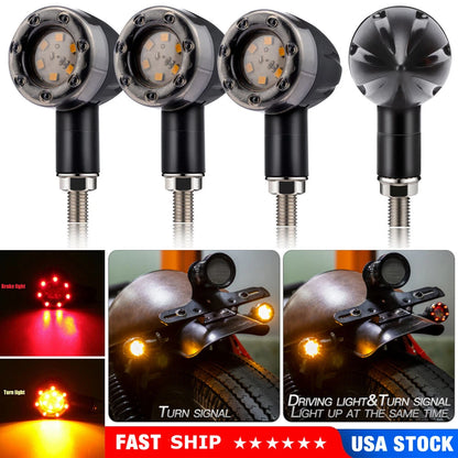 4X Motorcycle LED Bullet Brake Running Turn Signal Tail Light For Harley Honda