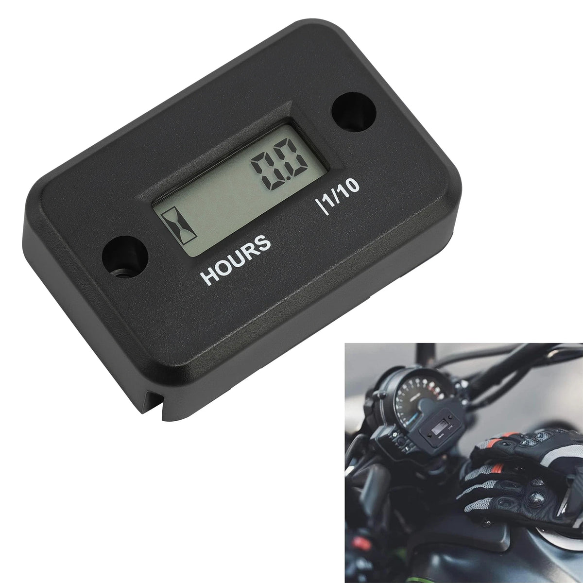 Waterproof Snowmobile LCD Marine Digital Hour Meter Gauge For Racing Motorcycle