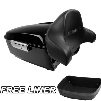 King Trunk w/ Backrest Pad Fit For Harley Touring Street Road Glide King 2014-26