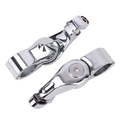 Chrome 1-1/4" Adjustable Highway Short Foot Pegs Mounting Fit For Harley Touring