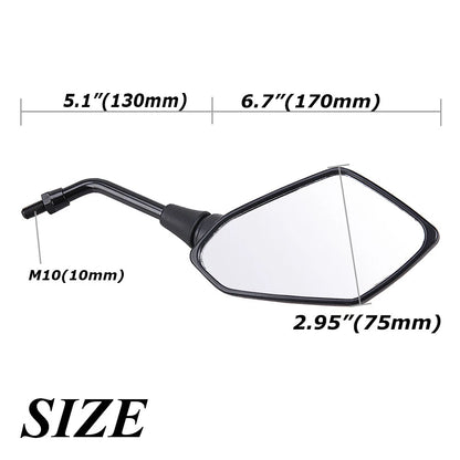 Black Motorcycle Side Mirrors For Kawasaki KLR650 KLX250 KLX250S KLX300R KLX450R