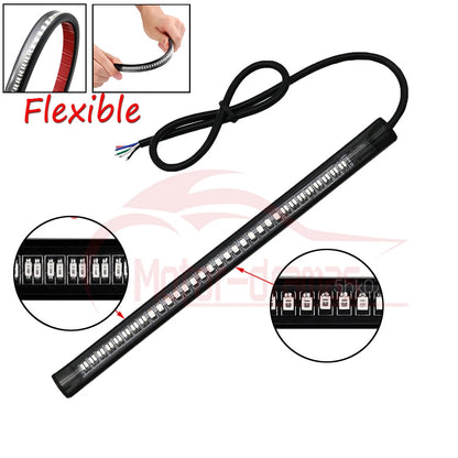 48 LED Flexible Motorcycle Light Strip Rear Tail Brake Stop Turn Signal Lamp Bar