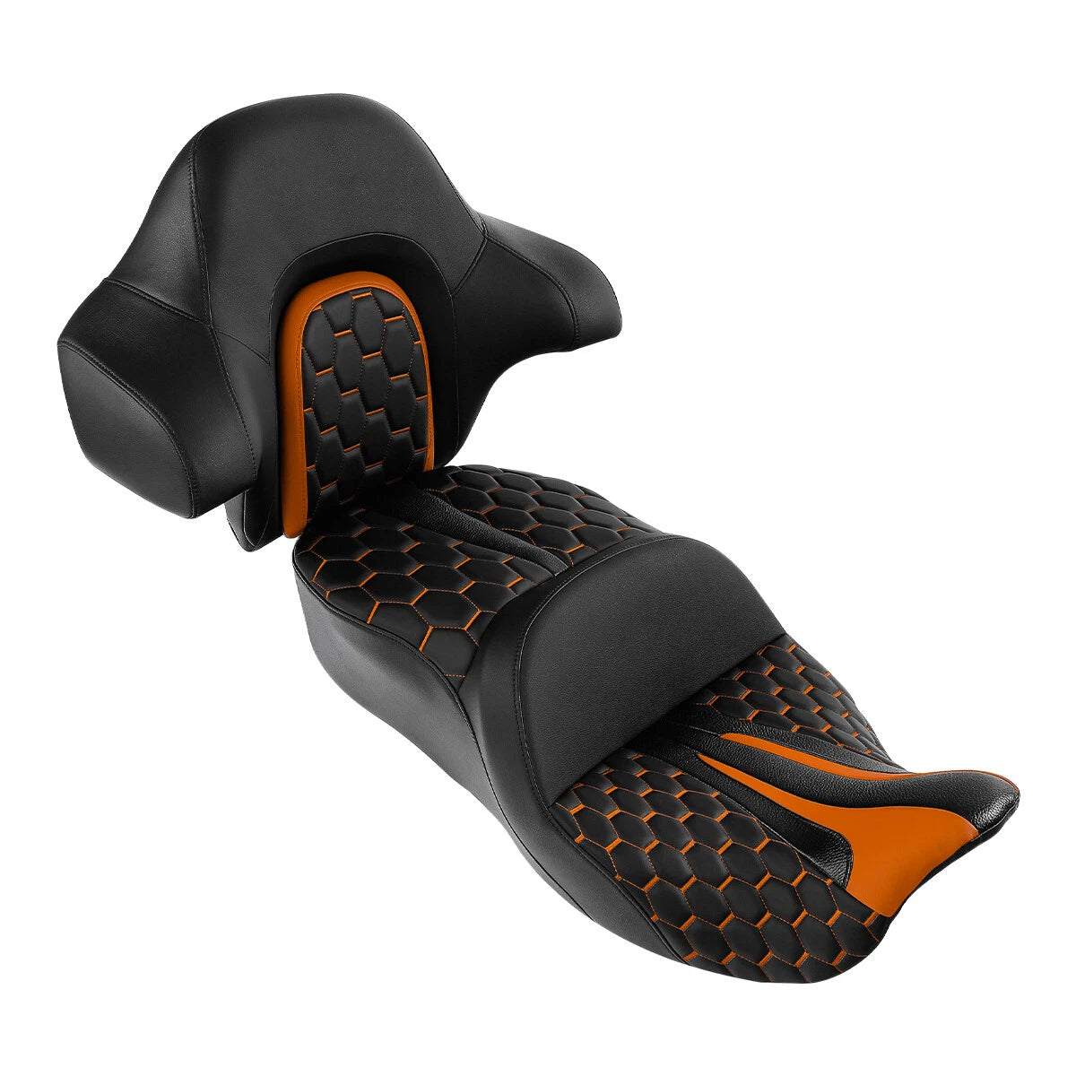 Driver Passenger Seat King Backrest Pad Fit For Harley Touring Glide 2014-2023