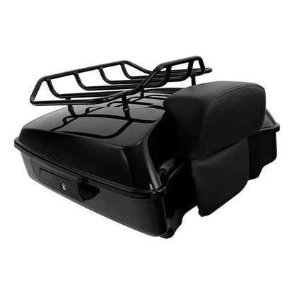 Chopped Trunk Pad Mount Rack Fit For Harley Touring Electra Glide 97-08 07 Black