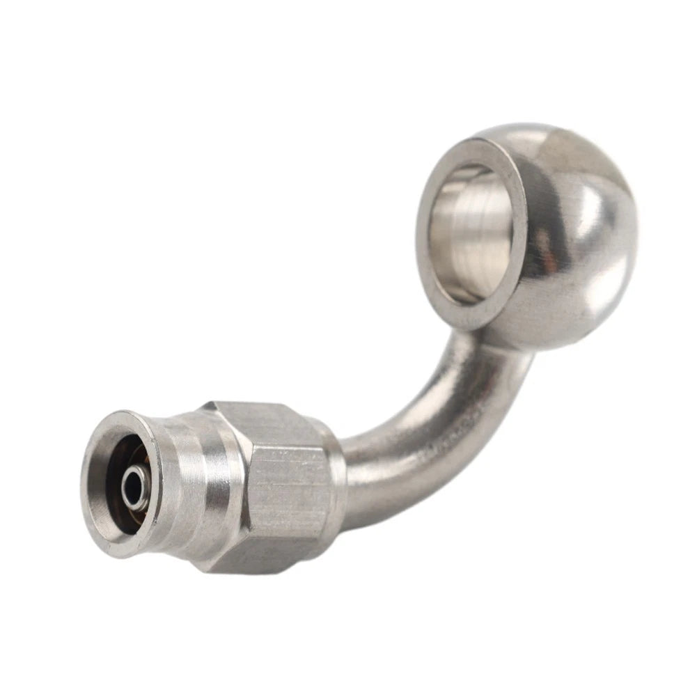 Stainless Steel 10.2mm 3/8 Eye Banjo Hose Ends AN-3 90 Degree Brake Motorcycle