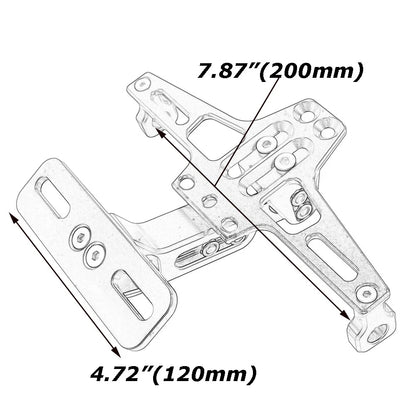 Motorcycle License Plate Bracket Fender Eliminator Kit Tail Tidy Mount LED Light
