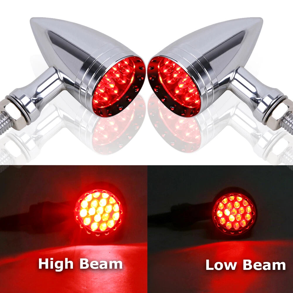 Motorcycle Chrome LED Turn Signal Light For Harley Touring Road King Glide Dyna