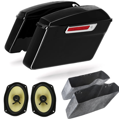 Hard Saddlebag Saddle Bag & 6 x 9" Speaker For Harley Touring Road Glide 2014-Up