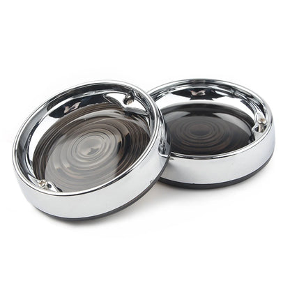Turn Signal Bezel Gray Len Cover&Trim Rings For Harley Touring Road King 3-1/4"