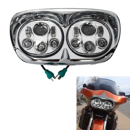 5.75" Dual LED Headlight Lamp Projector Fit For Harley Road Glide 1998-2013 2012