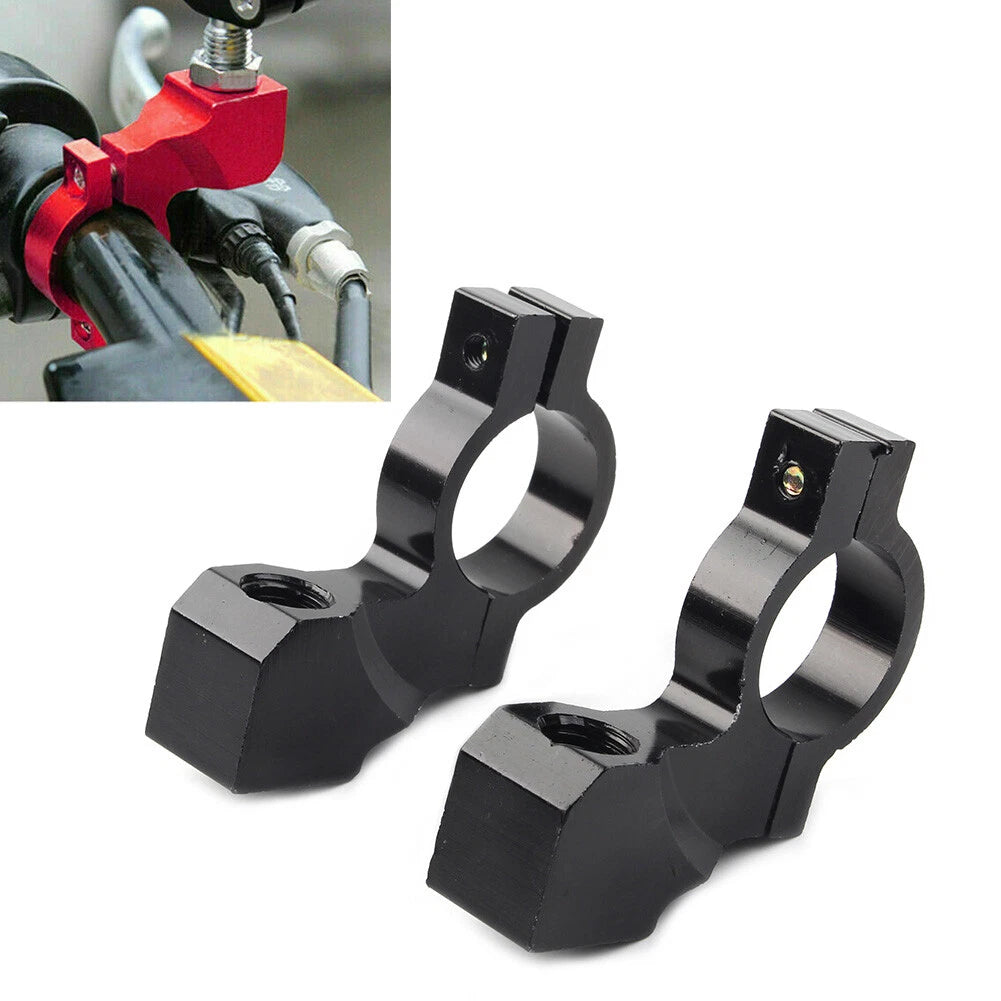 10mm Thread 7/8" Bike Handlebar Rearview Mirror Mount Bracket Clamp Motor Black