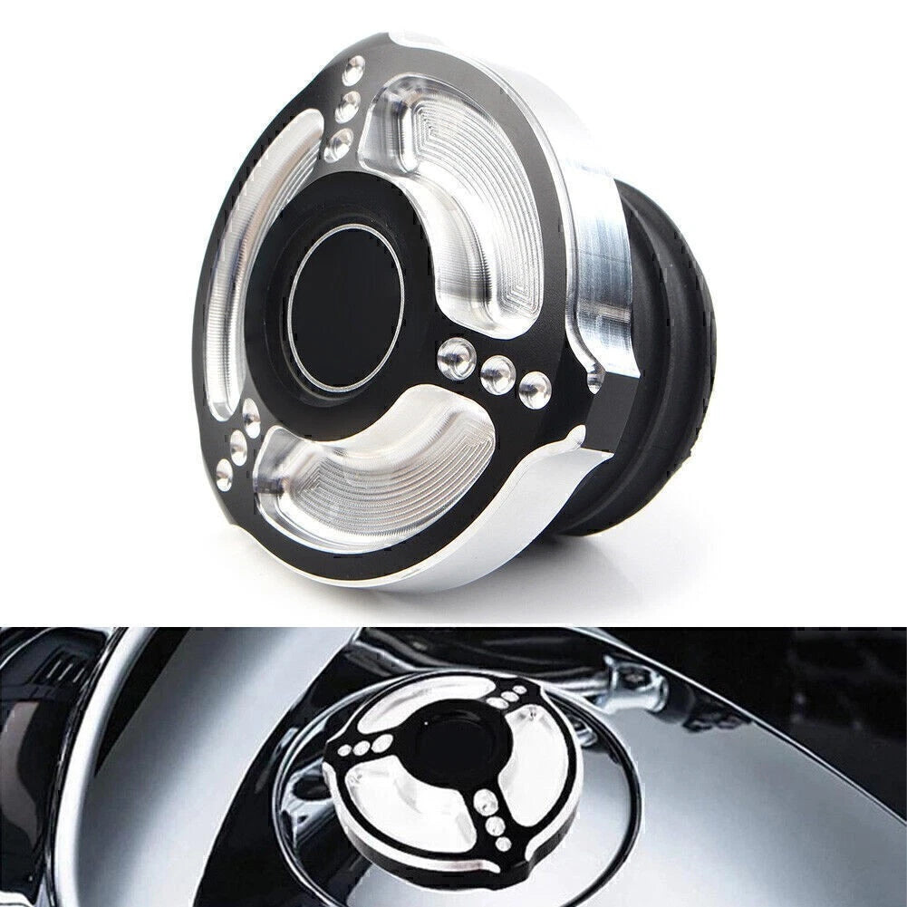 Fuel Gas Tank Cap Cover Fit For Harley Sportster Touring Softail Dyna 1992-2017