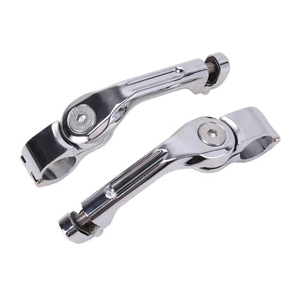 32mm Chrome Highway Long Angled Footpeg Pegs Mount Clamp For Harley Engine Guard