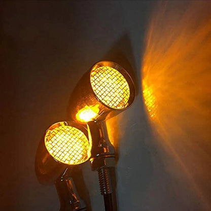 4X Chrome Bullet Motorcycle LED Turn Signal Brake Running Tail Light For Harley