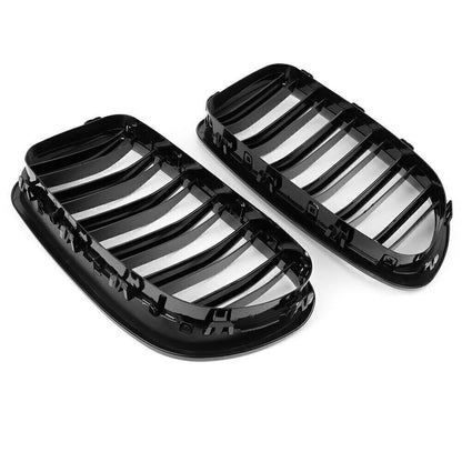 2x Front Grille Grill Kidney Gloss Black For BMW 5-Series F10 F11 M5 528i 530i