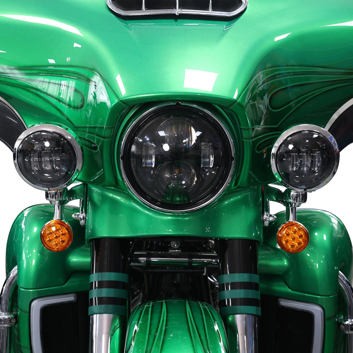 4.5" Auxiliary LED Fog Light Bracket Turn Signal Fit For Harley Touring 2014-Up