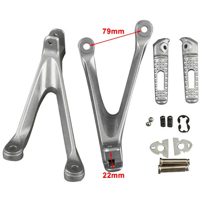 2pcs Motorcycle Rear Rider Foot Pegs Bracket Fit Honda CBR1000RR 2008-11 Silver