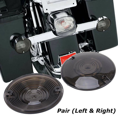 2X Smoked Lens Turn Signal Light Flat Lens Covers For Harley Touring Motorcycle