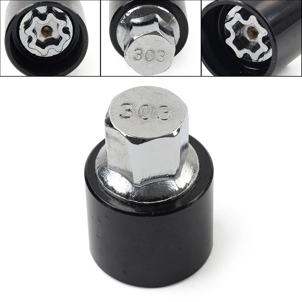 Locking Wheel Bolts Nut Key Anti-theft Screw Key Tool For Mercedes Metal 303