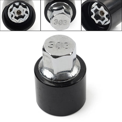 Locking Wheel Bolts Nut Key Anti-theft Screw Key Tool For Mercedes Metal 303