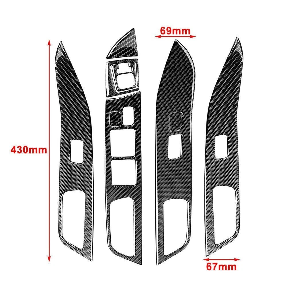 9 Pcs Window Lift Switch Panel Cover Fit Mitsubishi Lancer EVO X MR 2008-2015 14