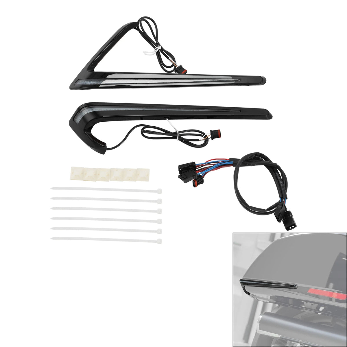 Gloss Black Saddlebags LED Brake Turn Light For Harley Low Rider ST FXLRST 22-24