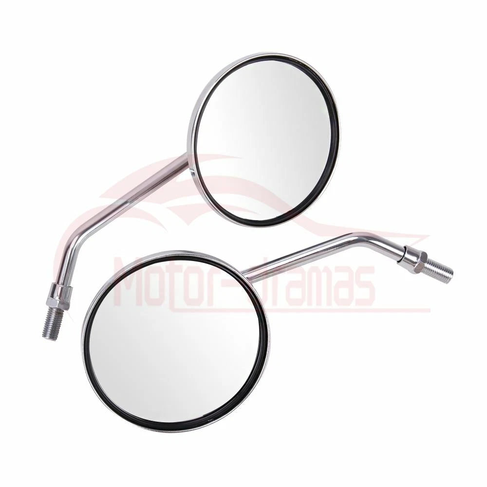 Pair Motorcycle Rear View Rearview Side Round Mirrors Universal 10mm For Yamaha