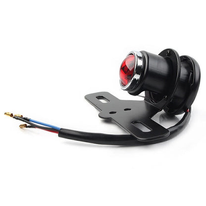 Round Retro Motorcycle Brake Tail Light Lamp Fit Bobber Chopper Cafe Racer