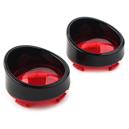 2x Turn Signal Light Lens Cover Red Bezels Visor Fit Harley Davidson Softail Red