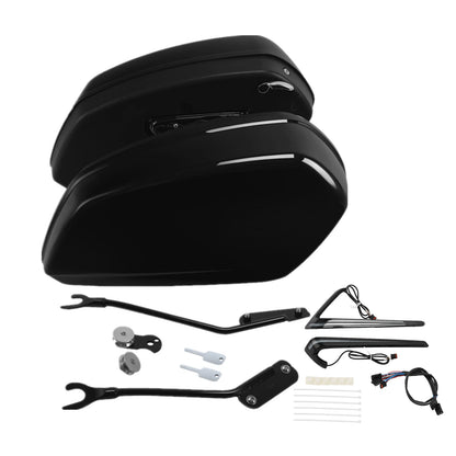 Gloss Black Saddlebags LED Brake Turn Light For Harley Low Rider ST FXLRST 22-24