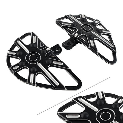 2x Black Motorbike Rear Passenger Footrest Floorboard For Harley Touring Softail