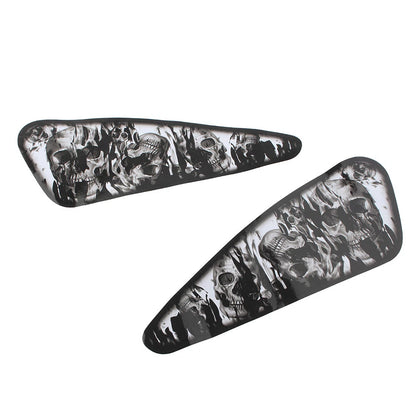 Fuel Gas Tank Decals Skull Stickers For Harley XL883 1200 Motor Pair Black USA