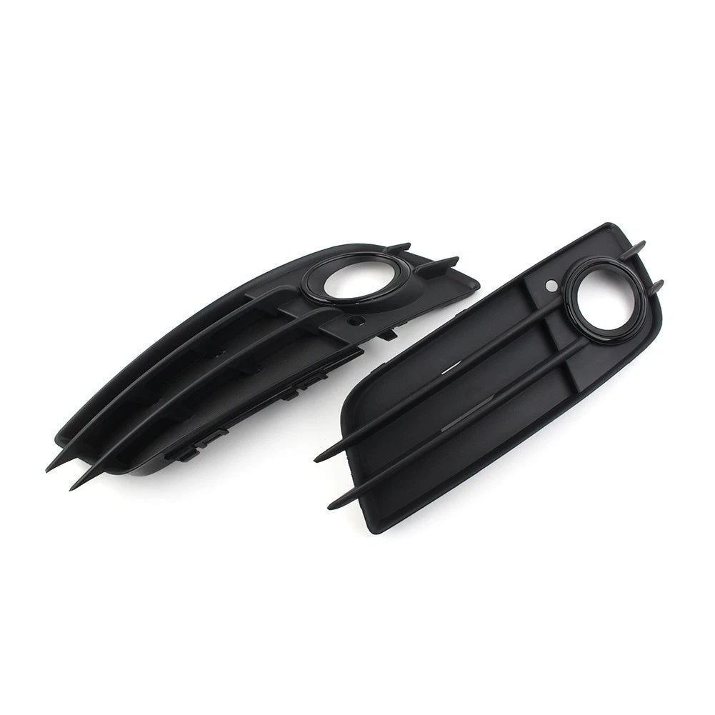 1 Pair Black Front Bumper Fog Light Grille Cover For Audi A4 B8 S4 2008-2012 US