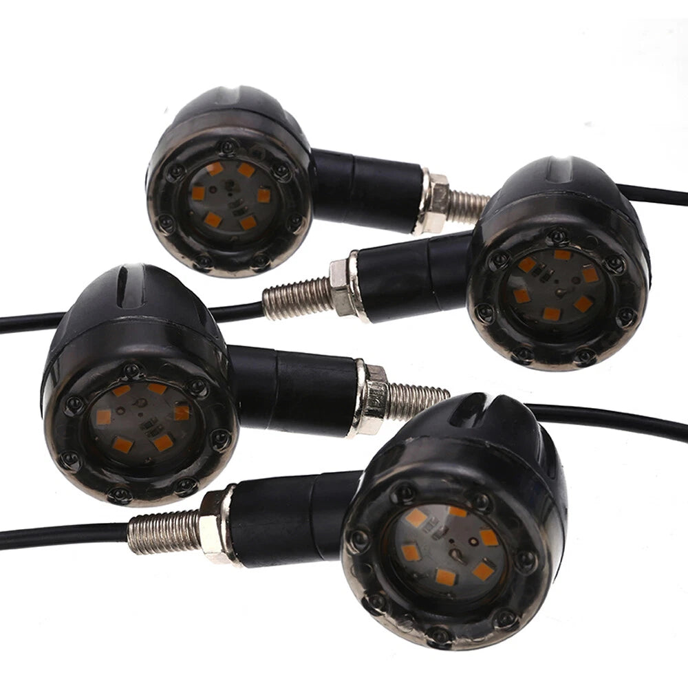 4X Motorcycle LED Bullet Turn Signal Amber Brake Blinker Tail Lights For Harley