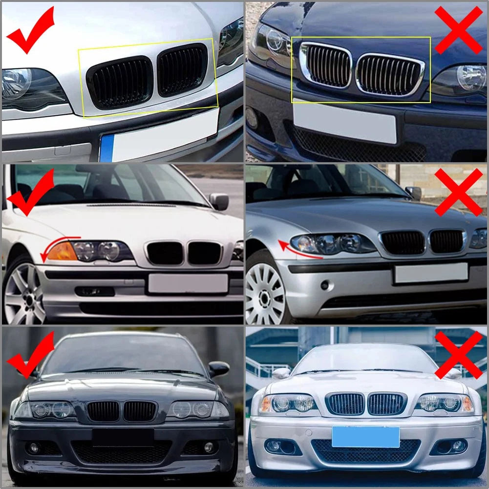 Front Bumper Kidney Grille For BMW 3 Series E46 1998-2001