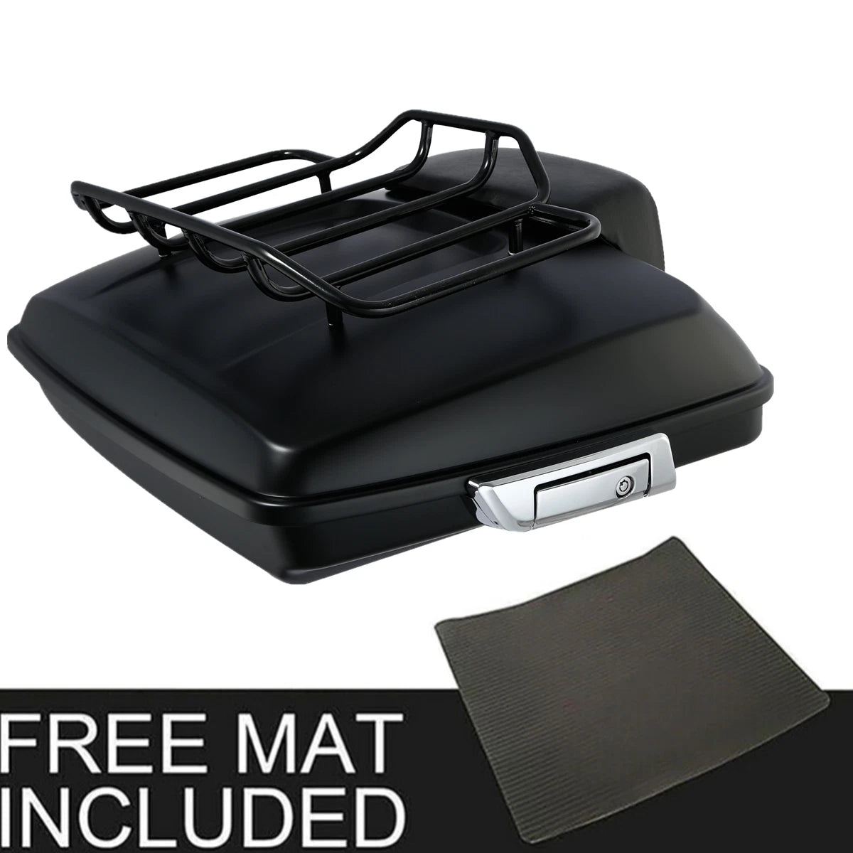 Matte Black Razor Trunk Backrest Pad Top Rack Fit Fit For Harley Touring 2014-Up