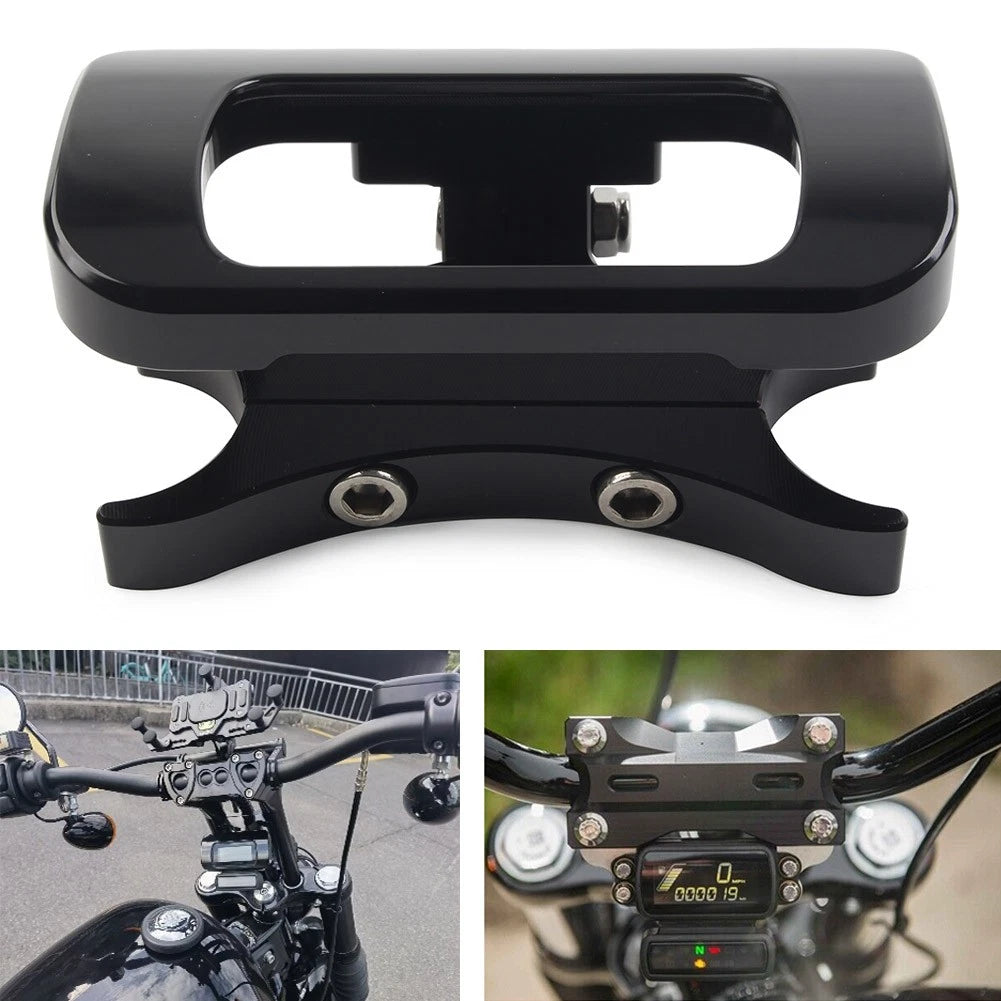 1-1/4" Handlebar Risers Gauge Mount For Harley Softail Street Bob FXBB 18-20 USA