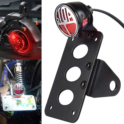 Motorcycle Side Mount License Plate Bracket Tail Light Holder For Harley Chopper