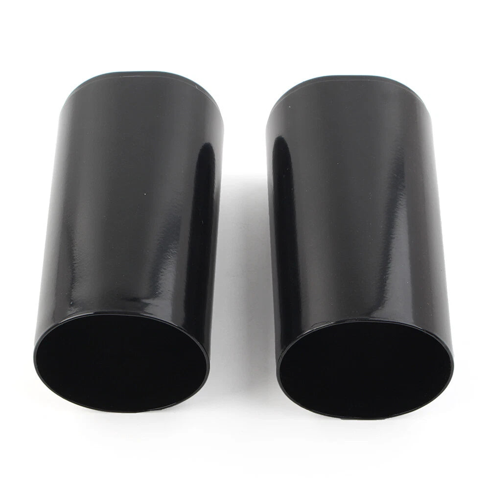 Pair 6.5" Fork Slider Covers Cowbell Black For Harley Touring FL 1984-2012 2013