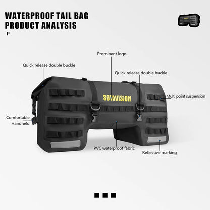Duffel Bag 50 Litre Waterproof Motorbike Motorcycle Tail Bags Travel Luggage