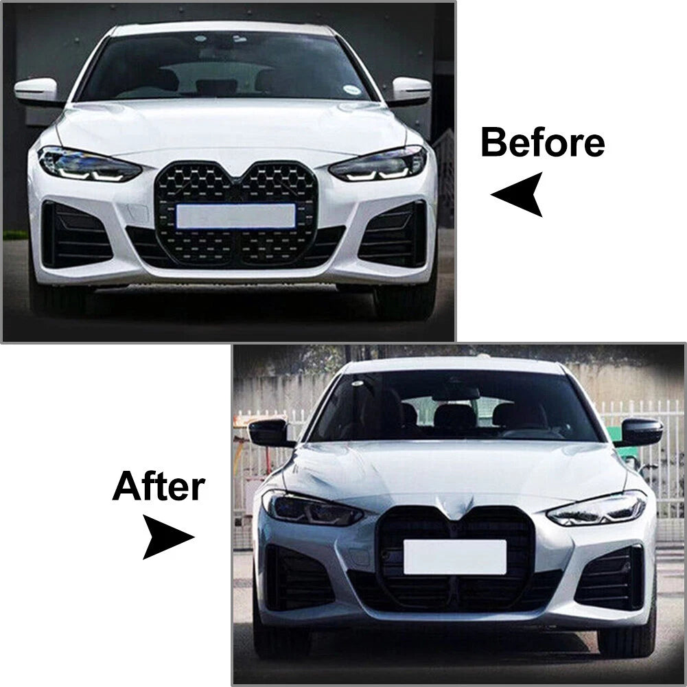 Double Line Front Bumper Center Kidney Grille For BMW 4 Series G22 G23 2dr 21-23