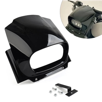 Front Headlight Fairing Mask Cowl For Harley M8 Softail Fat Bob FXFB 18-22 Black