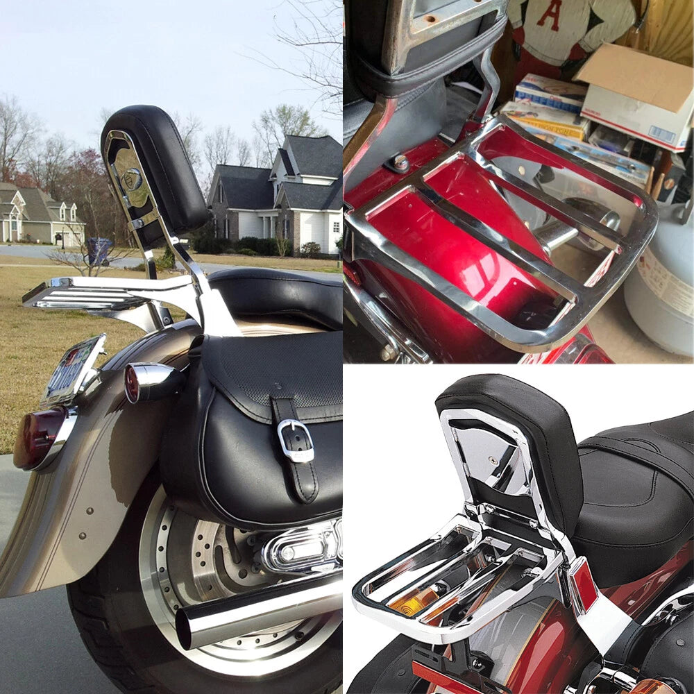 Rear Backrest Luggage Rack For Harley Sportster XL 883 2004-UP Softail 1984-2005