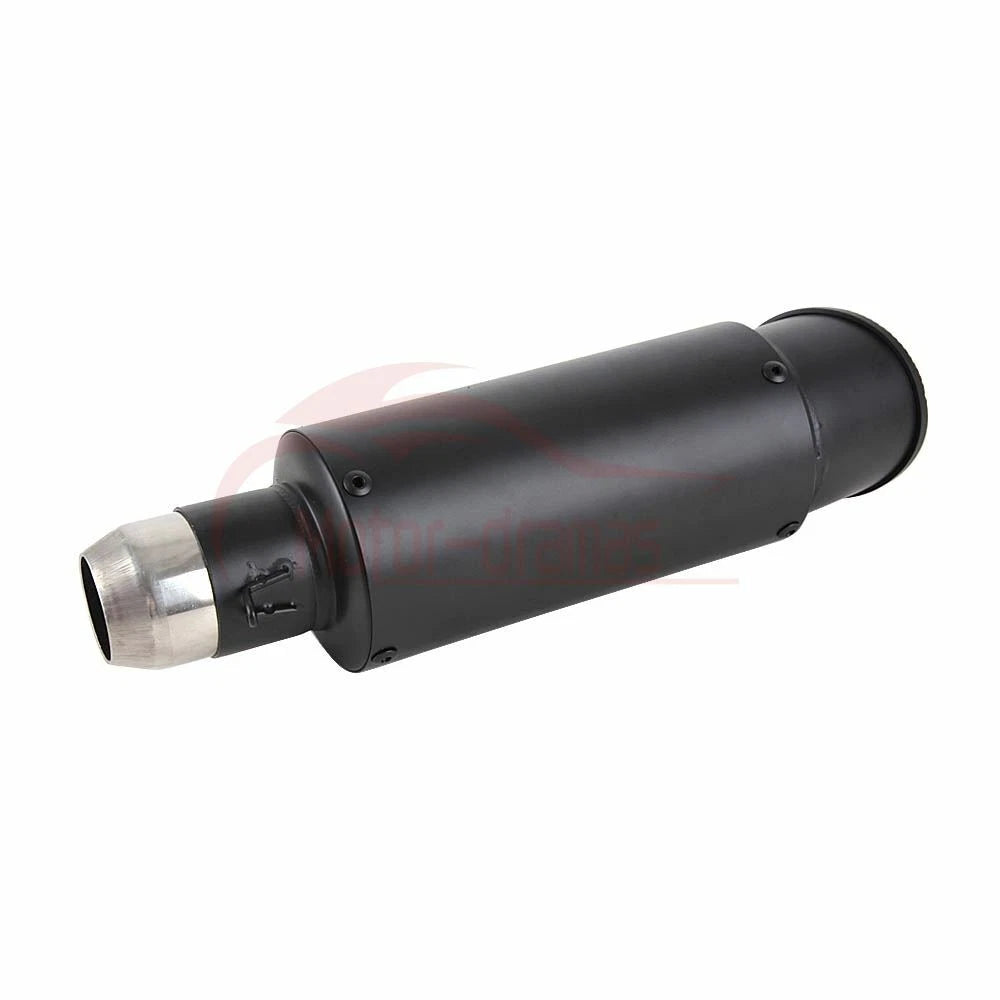 300mm Motorcycle Exhaust Pipe Slip on 38-51mm Street Bike Scooter ATV Black USA