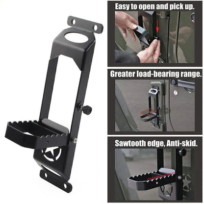 Car Door Hinged Step Pedals Foot Pegs For Jeep Wrangler JK JL