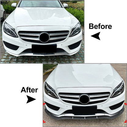 US Front Bumper Lip Fit Mercedes Benz C Class W205 C180 C200 C260 2015-18 Car