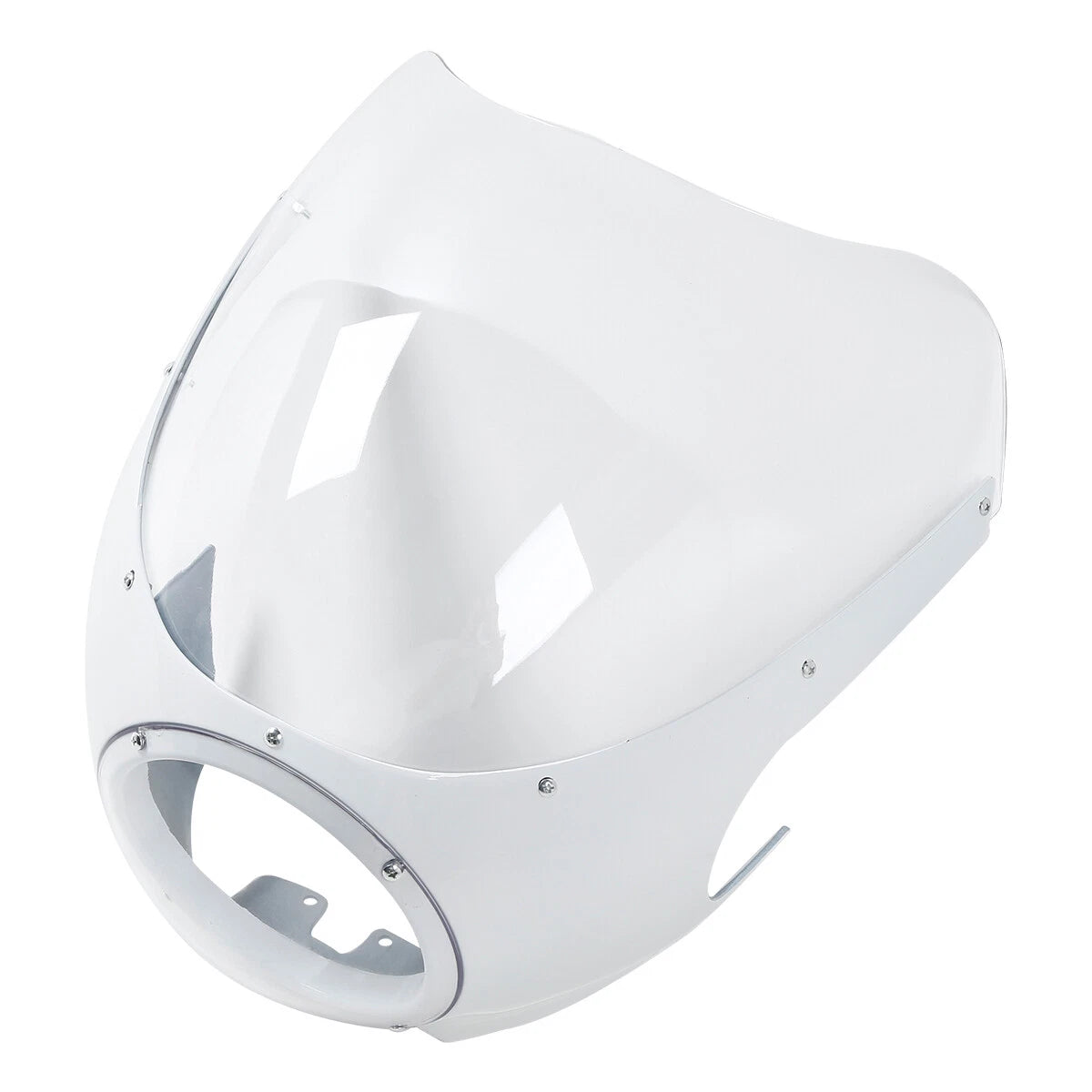 5 3/4" White Cafe Racer Headlight Fairing Windscreen Fit For Harley Sportster XL